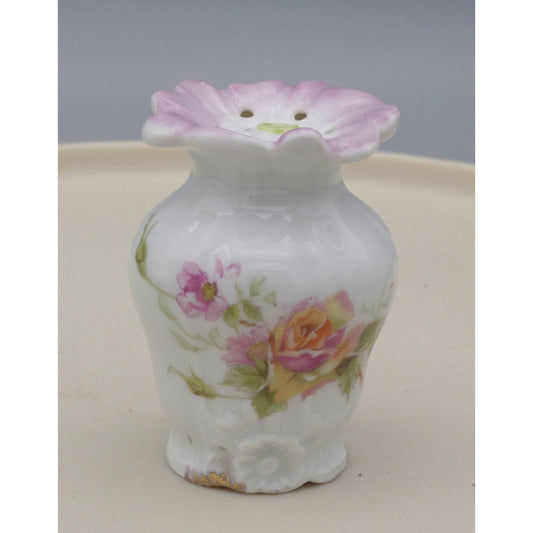 Vintage Floral Porcelain Salt Shaker Figural Flower Shaped