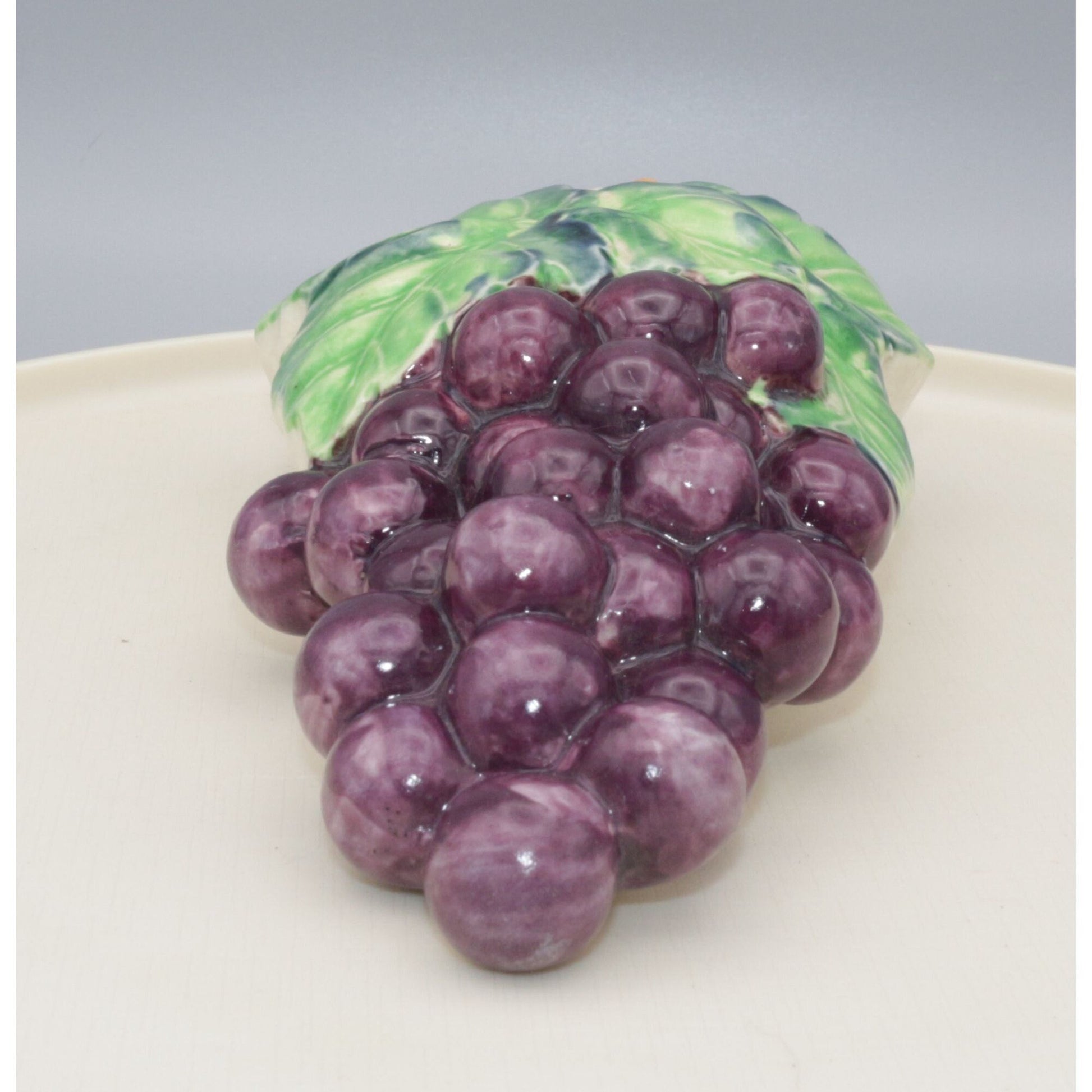 Vintage Japan Wall Pocket Bunch of Grapes Ceramic Hand Painted
