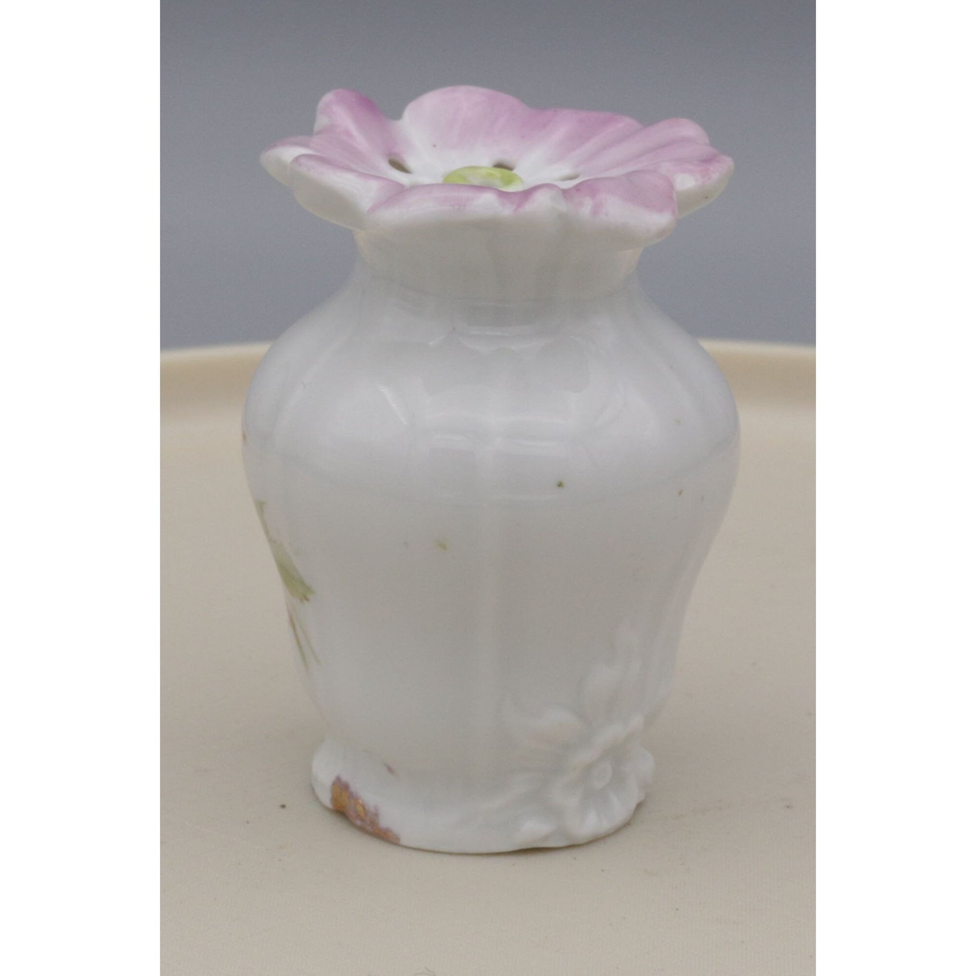 Vintage Floral Porcelain Salt Shaker Figural Flower Shaped