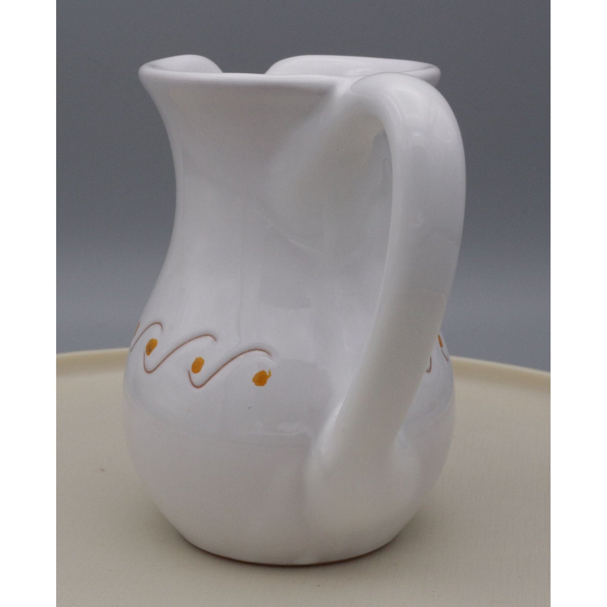 Bird Motif Creamer Small Pitcher Marked Ceramic Colorful