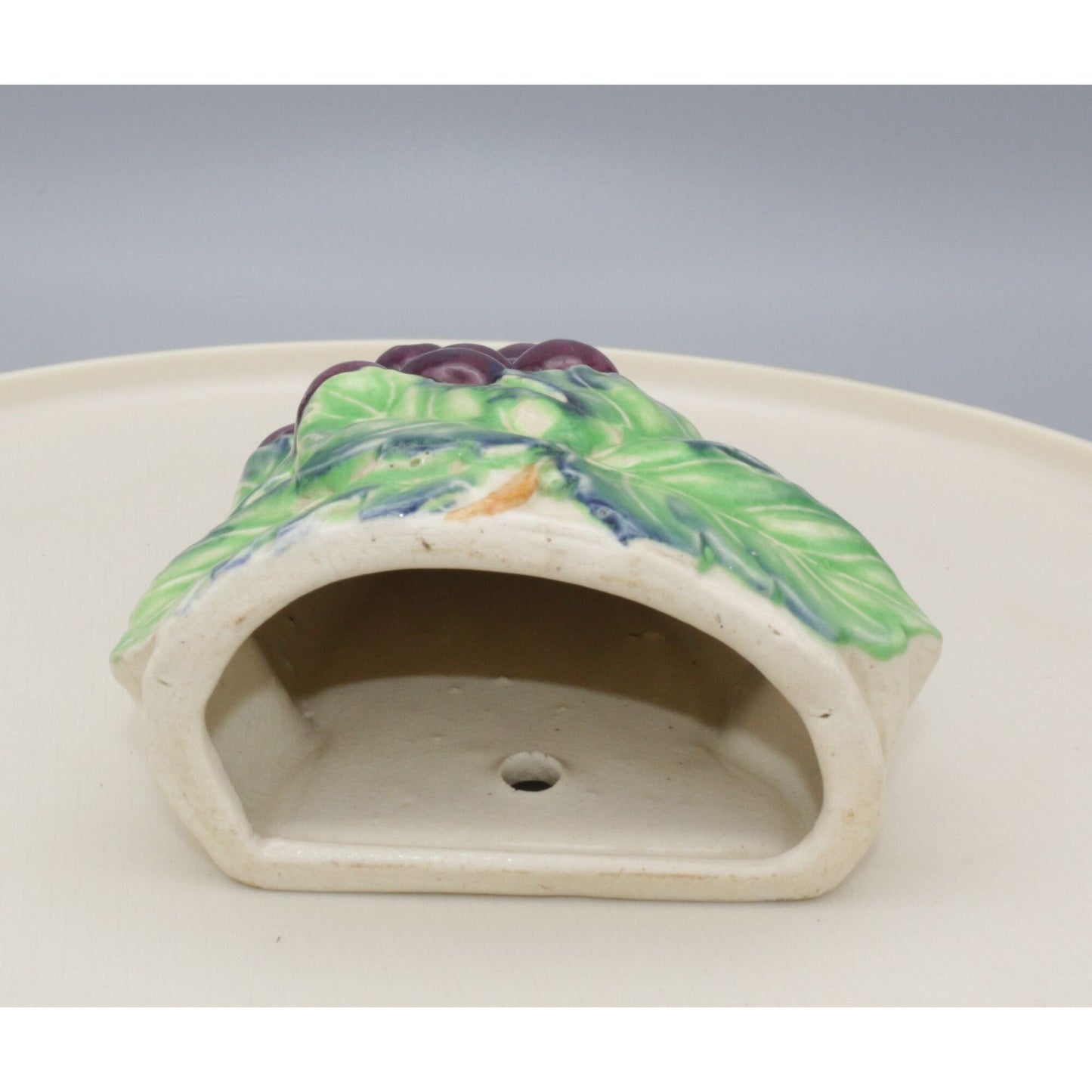 Vintage Japan Wall Pocket Bunch of Grapes Ceramic Hand Painted