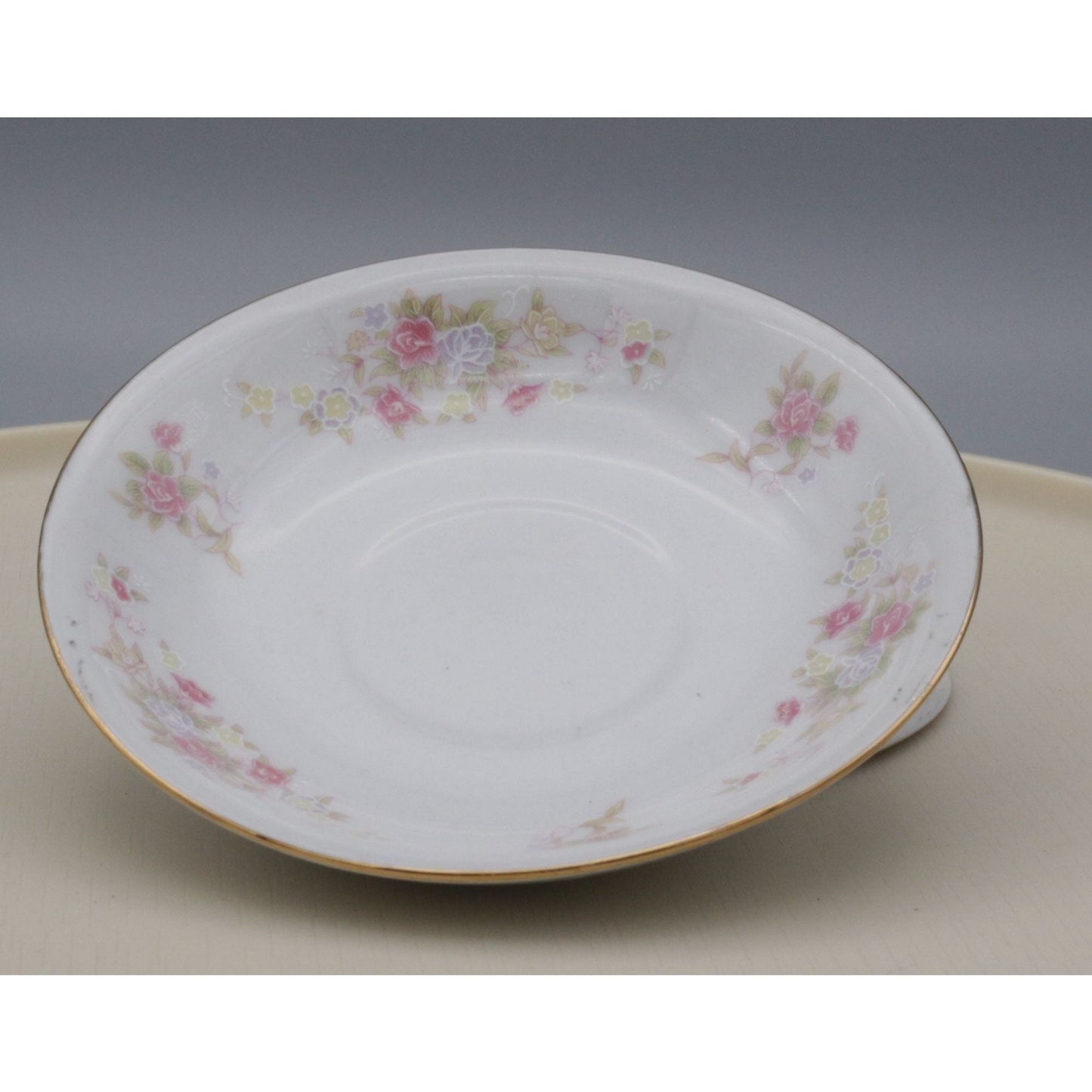 Vintage Floral Teacups on Saucers Porcelain China Set of 2