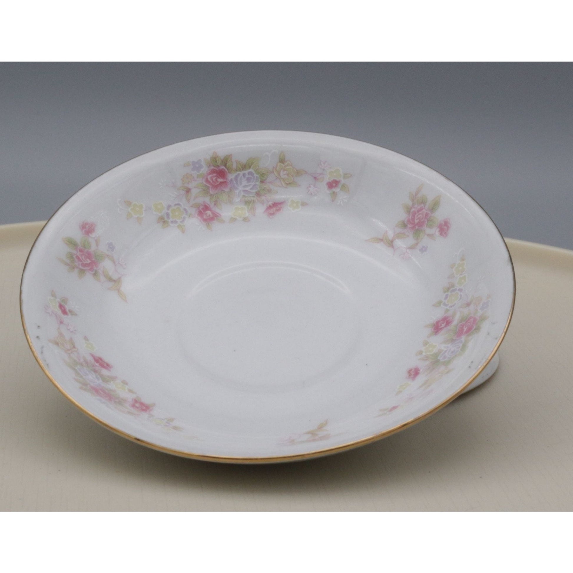 Vintage Floral Teacups on Saucers Porcelain China Set of 2