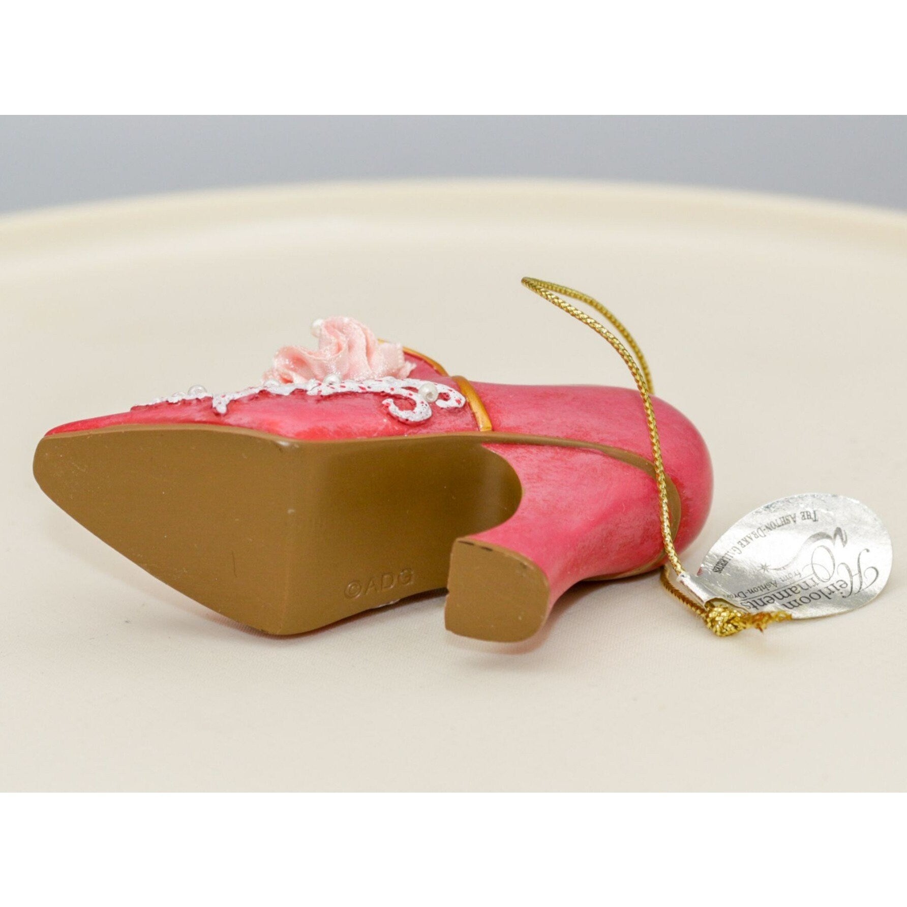 Ashton Drake Miniature Shoe Tudor Rose Heirloom Ornament Stepping in Time