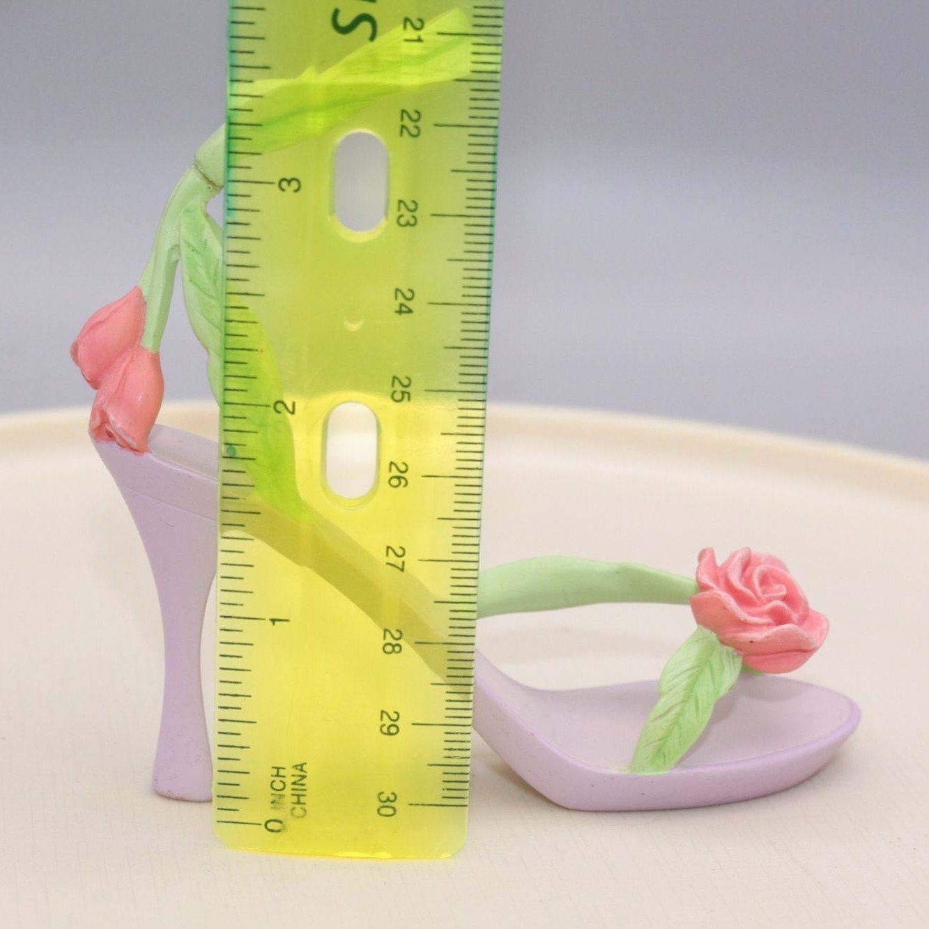 Avon Miniature Shoe Figurine Roses Strappy Sandal Heel AS IS