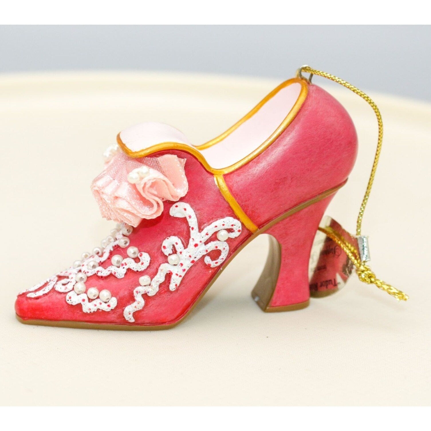 Ashton Drake Miniature Shoe Tudor Rose Heirloom Ornament Stepping in Time